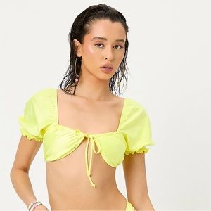 Frankie’s Bikinis Ruffle Bikini Top 💛